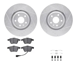 R1 Concepts WGYH1-73060 eLINE Rotor - Drilled & Slotted - Silver W/ Semi-Met Pads